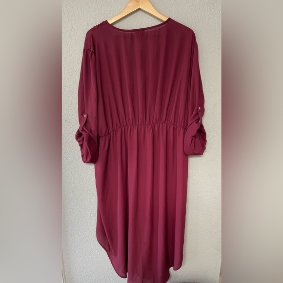 Torrid Hilo Burgundy V Neck 3/4 Sleeve‎ Tunic Size 5X - Picture 5 of 6